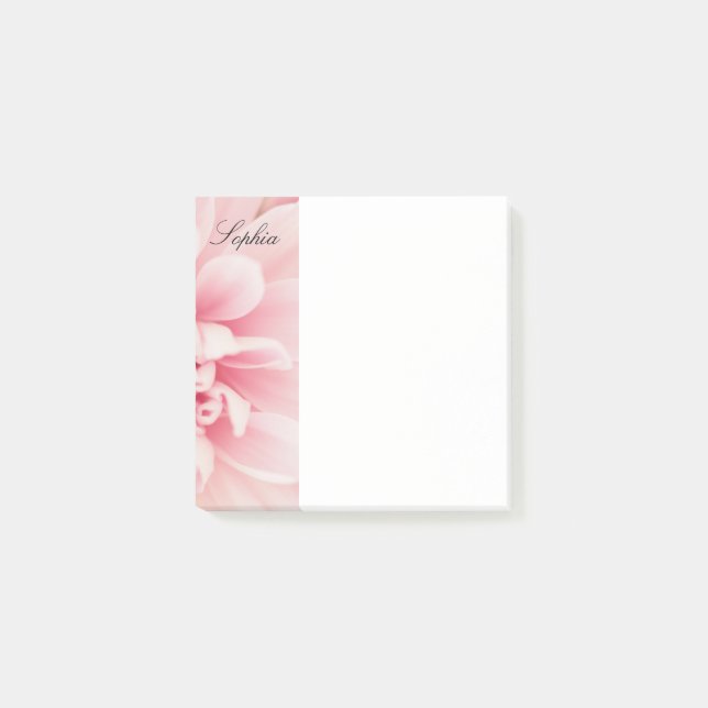 Post-it® Fleur rose et noir Nom du script, Vs 2 (Devant)