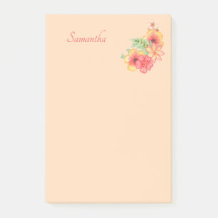 Post-it® Fleur rose Pêche Personnalisée 4x6