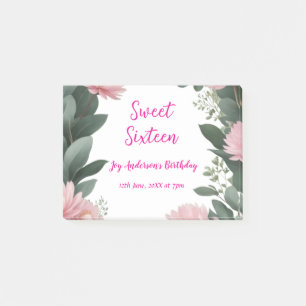 Post-it® Fleur rose vintage vert eucalyptus 16e anniversair