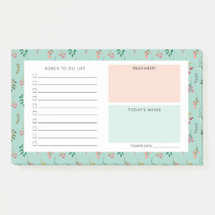 Post-it® Fleur sauvage - Organisateur quotidien - Nom perso