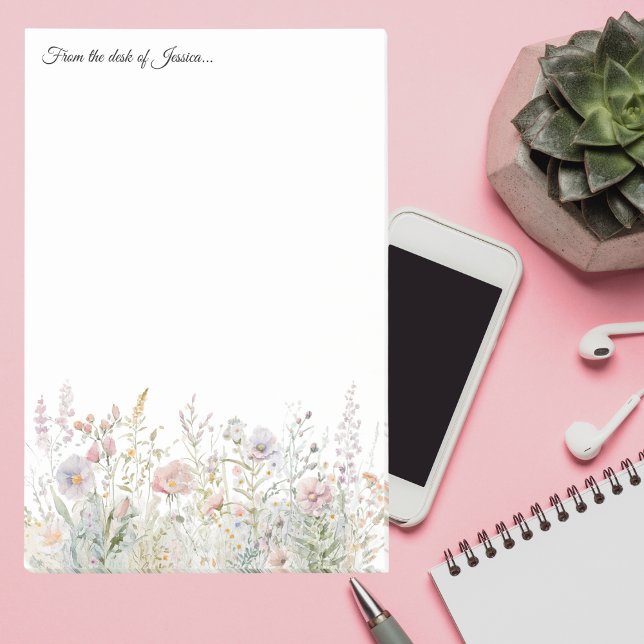 Post-it® fleur sauvage personnalisé 4x6 du bureau de (Créateur téléchargé)