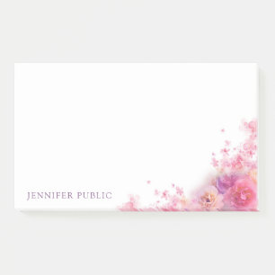 Post-it® Fleurs Aquarelles tendance Rose Élégant Moderne