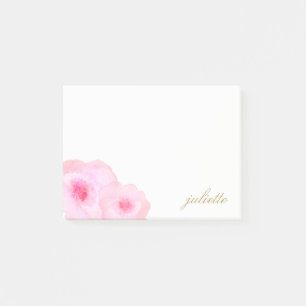 Post-it® Fleurs assez roses d'aquarelle personnalisées