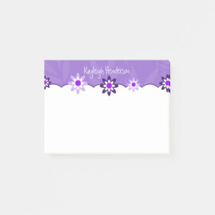 Post-it® Fleurs blanches pourpres lunatiques personnalisées