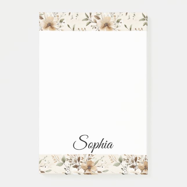Post-it® Fleurs Brown à la crème chic (Devant)