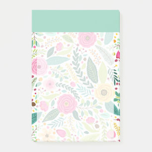 Post-it® Fleurs colorées Bleu bloc de couleur ciel Fille