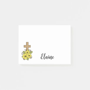 Post-it® Fleurs croisées et jaunes Personnalisées