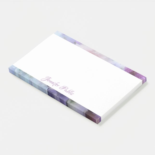 Post-it® Fleurs d'aquarelle de texte de script manuel perso (Incliné)