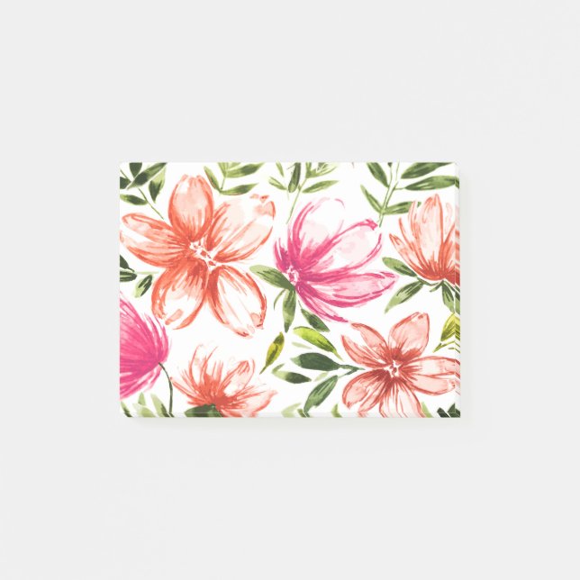 Post-it® Fleurs d'aquarelle rouge 5 (Devant)