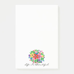Post-it® Fleurs d'arc-en-ciel d'aquarelle