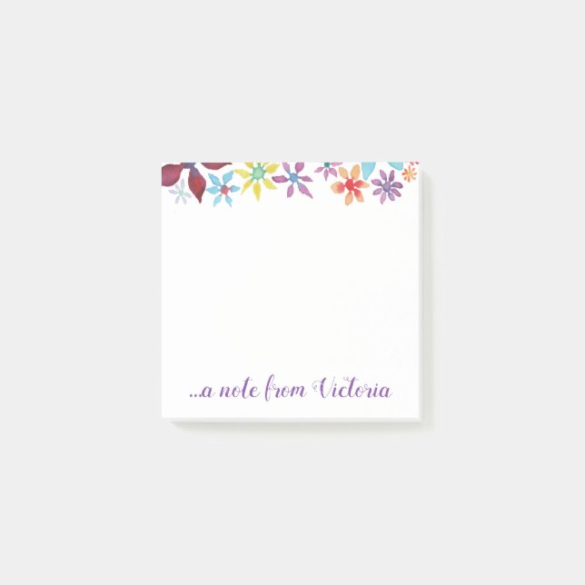 Post-it® Fleurs de couleur d'eau (Devant)