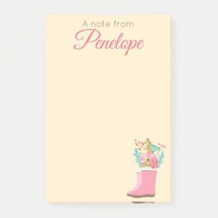 Post-it® Fleurs de printemps et bottes de pluie