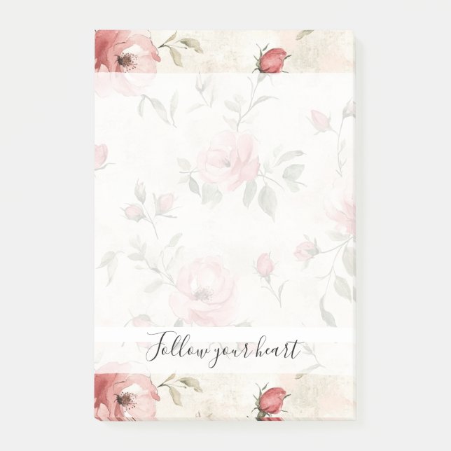 Post-it® Fleurs de roses roses  (Devant)
