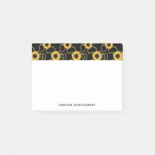 Post-it® Fleurs de soleil jaunes élégantes Motif élégant su