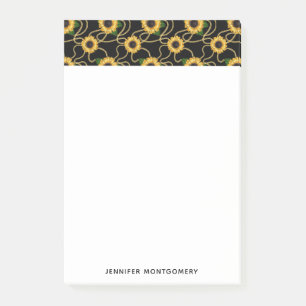 Post-it® Fleurs de soleil jaunes élégantes Motif élégant su