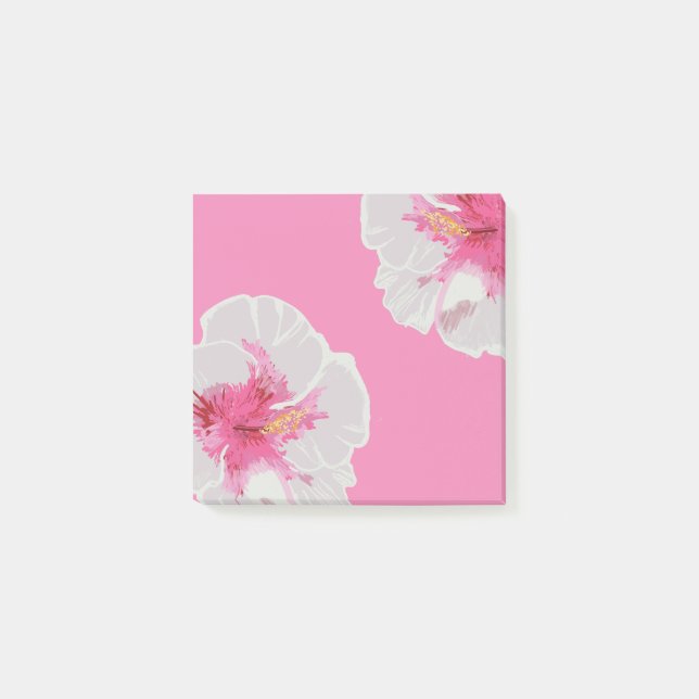 Post-it® Fleurs d'Hibiscus blanc personnalisées (Devant)