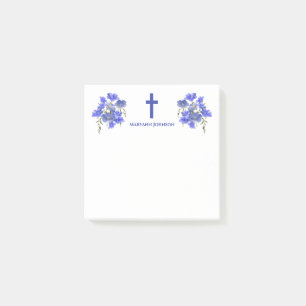 Post-it® Fleurs élégantes Croix Chrétienne Personnalisé