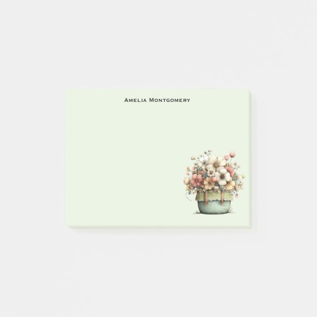 Post-it® Fleurs en pot Cozy Shabby Mignon (Devant)