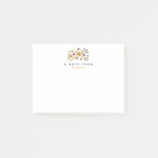 Post-it® Fleurs et abeilles à l'aquarelle personnalisées