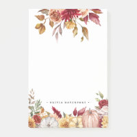 Fleurs et Citrouilles rustiques tombent Post-It No