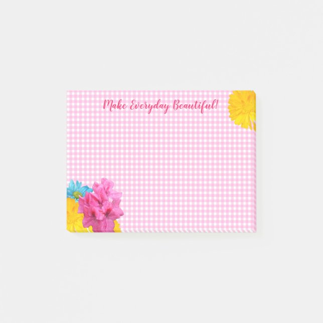Post-it® Fleurs et En vichy roses (Devant)
