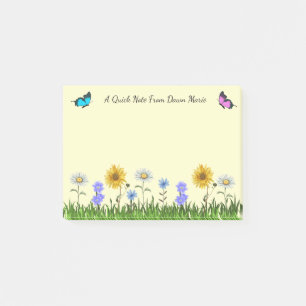 Post-it® Fleurs et papillons Personnalisé 4 x 3