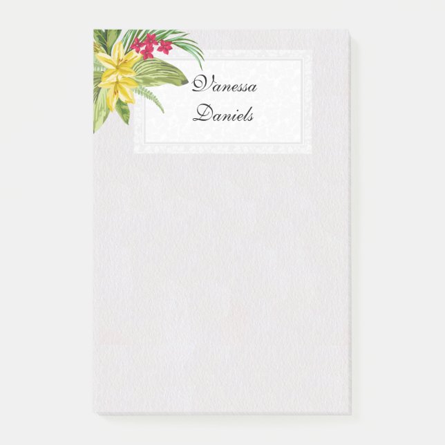 Post-it® Fleurs Exotiques Rouges Et Jaunes (Devant)