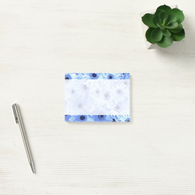Post-it® Fleurs Gerbera, Fleurs Bleues, Motif De Fleurs (Bureau)