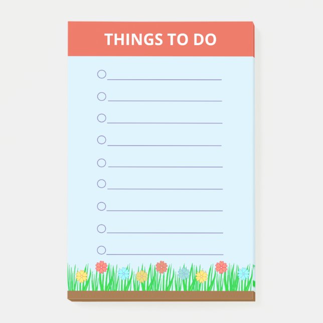 Post-it® Fleurs & Grass Personnalisé Les Choses À Faire (Devant)