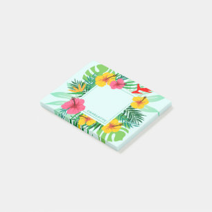 Post-it® Fleurs hawaïennes de fronde tropicale de paume