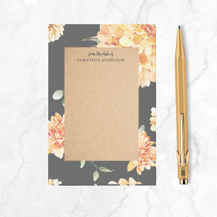 Post-it® Fleurs Jaunes Modernes & Cadeau Personnalisé Kraft