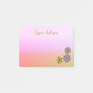 Post-it® Fleurs Motifs mignonnes rose Arrière - plan Floral