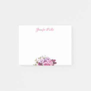 Post-it® Fleurs personnalisées d'aquarelle des textes de