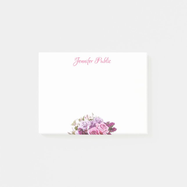 Post-it® Fleurs personnalisées d'aquarelle des textes de (Devant)