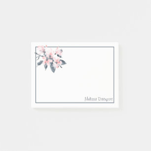 Post-it® Fleurs rose et gris Aquarelle classique