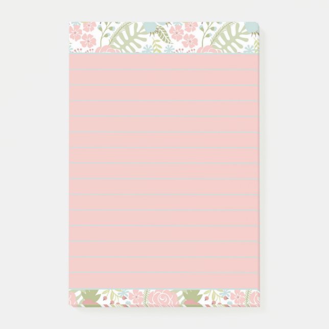 Post-it® Fleurs rose et sarcelle (Devant)