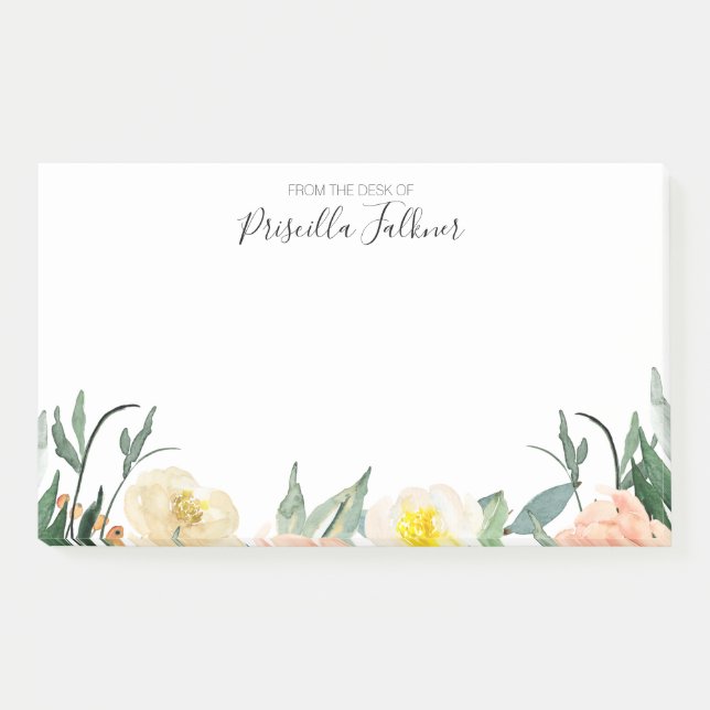 Post-it® Fleurs Roses Et Peach Du Bureau De (Devant)