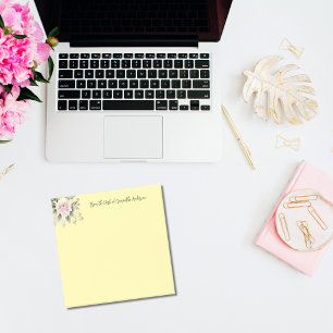 Post-it® Fleurs roses et vertes personnalisées depuis le bu