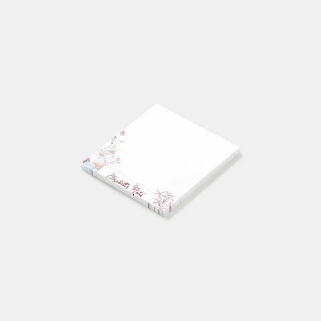 Post-it® Fleurs roses personnalisées (Incliné)