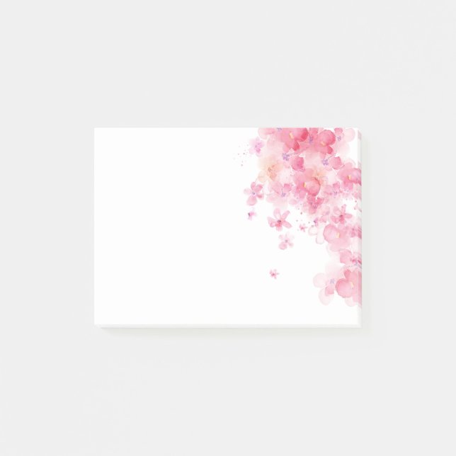 Post-it® Fleurs roses tendres d'aquarelle (Devant)