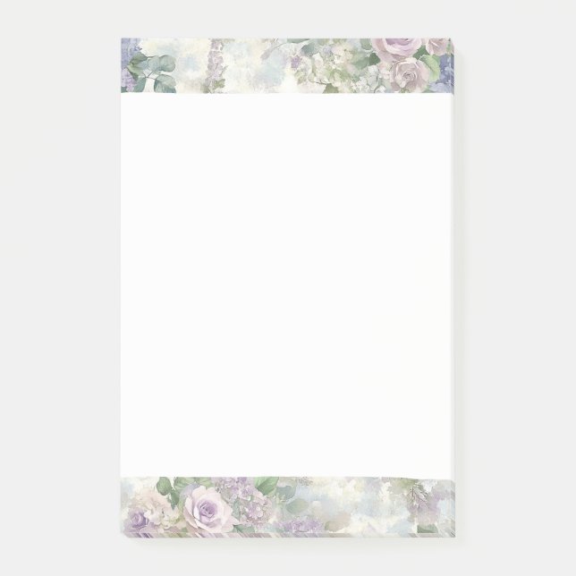 Post-it® Fleurs roses violettes romantiques (Devant)