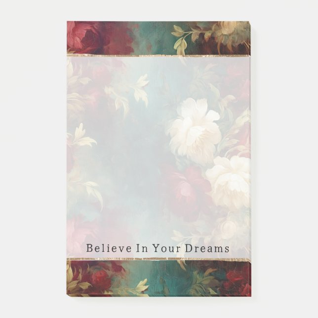 Post-it® Fleurs rouges blanches vertes (Devant)