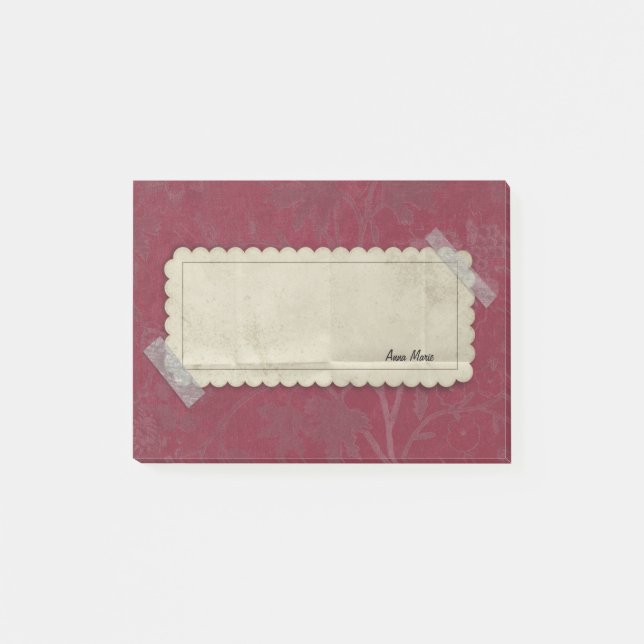 Post-it® Fleurs rouges de Bourgogne avec l'étiquette (Devant)