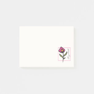 Post-it® Fleurs sauvages à longue tige rose et vert Personn