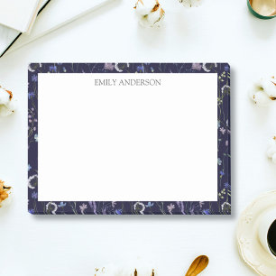 Post-it® Fleurs sauvages jolies bleu violet Monogram Floral