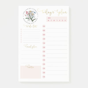 Post-it® Fleurs Sauvages Rose Or Liste de Planning Quotidie