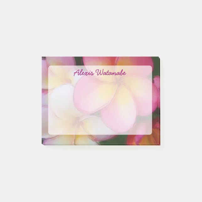 Post-it® Fleurs tropicales de plage de Plumeria de (Devant)
