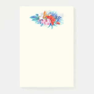 Post-it® Fleurs tropicales exotiques en rose et turquoise