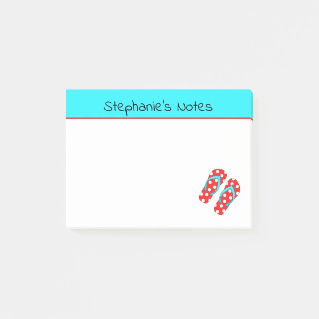 Post-it® Flip Flops rouges personnalisées Plage d'été (Devant)
