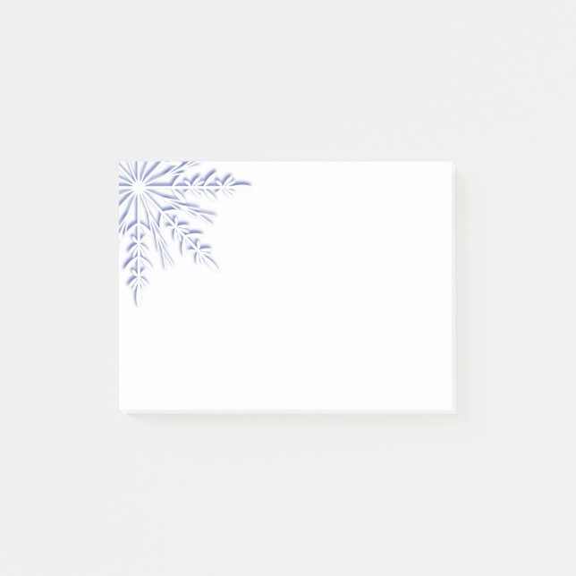 Post-it® Flocon de neige bleu d'hiver sur le blanc (Devant)